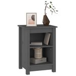 vidaXL Table de chevet Gris 40x35x55 cm Bois de pin solide