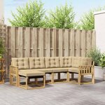 vidaXL Ensemble de canapés d'extérieur 6 Pièces Blanc et Beige