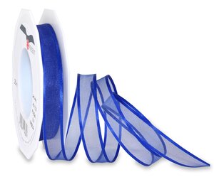 Organza marseille 25-m-rouleau 15 mm  bleu roi