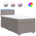 vidaXL Sommier à lattes de lit avec matelas Taupe 80x200 cm Tissu