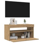 vidaXL Meubles TV avec lumières LED 2 Pièces chêne artisanal