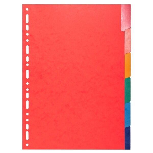 Intercalaires Carte Lustrée 225g Avec Onglets Renforcés - 6 Positions - A4 - Couleurs Assorties - X 25 - Exacompta
