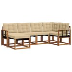 vidaXL Ensemble de canapés d'extérieur 6 pc Naturel et Beige