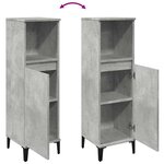 vidaXL Armoire de salle de bain gris béton 30x30x100 cm
