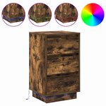 vidaXL Cabinet de chevet avec tiroir avec Chêne fumé 39 x 34 5 x 65 cm