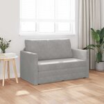 vidaXL Canapé-Lit Gris clair 124 x 71 x 78 cm Velours