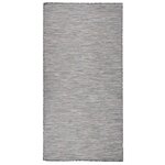 vidaXL Tapis à tissage plat d'extérieur 100x200 cm Marron et bleu