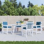vidaXL Coussins de chaise à dossier bas lot de 4 bleu mélangé tissu