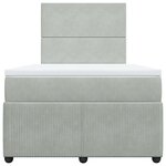 vidaXL Sommier à lattes de lit et matelas gris clair 120x190cm velours