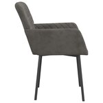 vidaXL Chaises à manger lot de 2 Gris foncé Velours