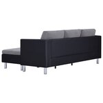 vidaXL Canapé à 3 places avec coussins noir similicuir