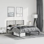 vidaXL Cadre de lit métal sans matelas avec tête de lit noir 150x200cm