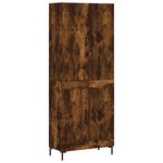 vidaXL Buffet haut Chêne fumé 69 5x34x180 cm Bois d'ingénierie