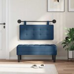 vidaXL Tête de lit suspendue Avec lumière LED Bleu Tissu