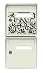 Pack de 2 boîtes aux lettres murales - "Vache de France" [VanLuc] - "Blanc ivoire"