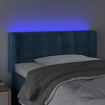 vidaXL Tête de lit à LED Bleu foncé 93x16x78/88 cm Velours