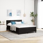 Lit à ressorts vidaXL avec matelas noir 140x200 cm en velours