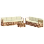 vidaXL Ensembles de canapés avec coussin 9 Pièces Naturel et Crème
