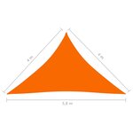 vidaXL Voile de parasol Tissu Oxford triangulaire 4x4x5 8 m Orange