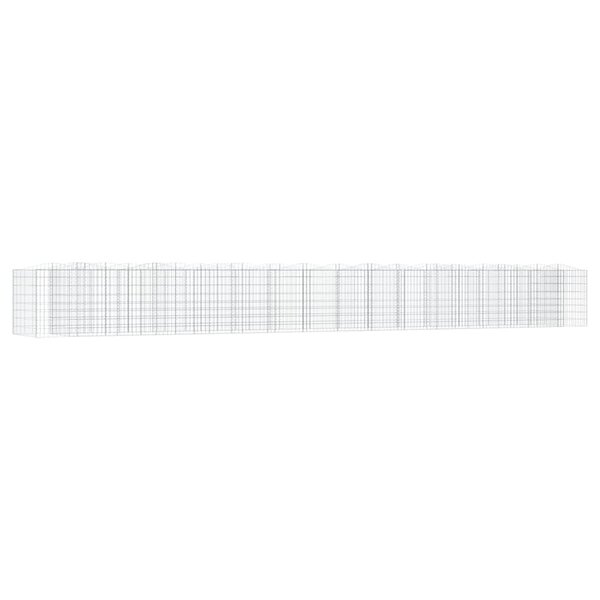 vidaXL Lit surélevé à gabions arqué 800x100x100 cm Fer galvanisé