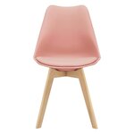 Lot de 6 chaises de salle à manger fläten similicuir hêtre rose 03_0006783