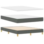 Lit à ressort box avec matelas en gris foncé  160x200 cm en tissu