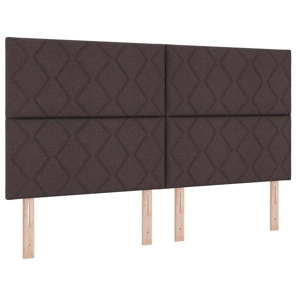 vidaXL Lit à ressorts avec matelas Marron foncé 180 x 200 cm tissu