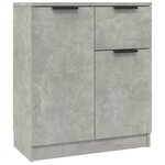 vidaXL Buffets 2 Pièces Gris béton 60x30x70 cm Bois d'ingénierie