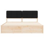 vidaXL Cadre de lit avec tête de lit rembourrée Noir 200 x 200 cm