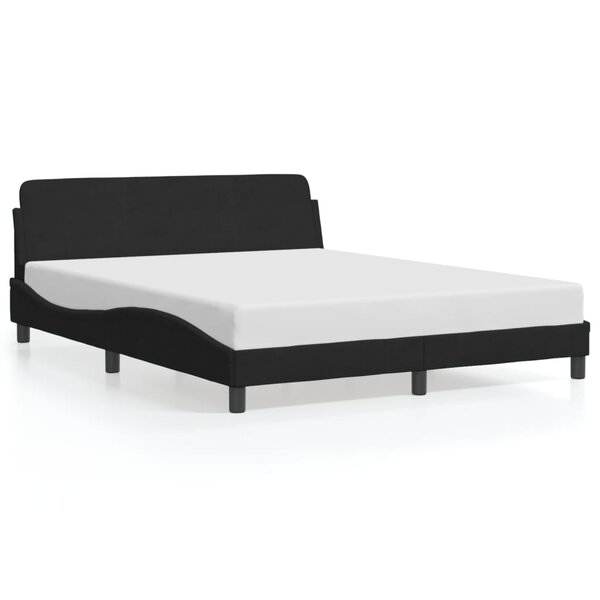 vidaXL Cadre de lit Dover noir 160x200 cm velours