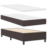 vidaXL Lit à ressorts avec matelas Marron foncé 100 x 200 cm tissu