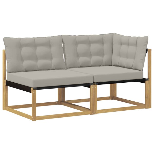 vidaXL Ensemble de canapés d'extérieur Bois d'Acacia Massif Blanc