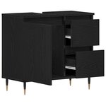 vidaXL Cabinet de salle de bain avec tiroir Chêne noir 65 x 33 x 60 cm