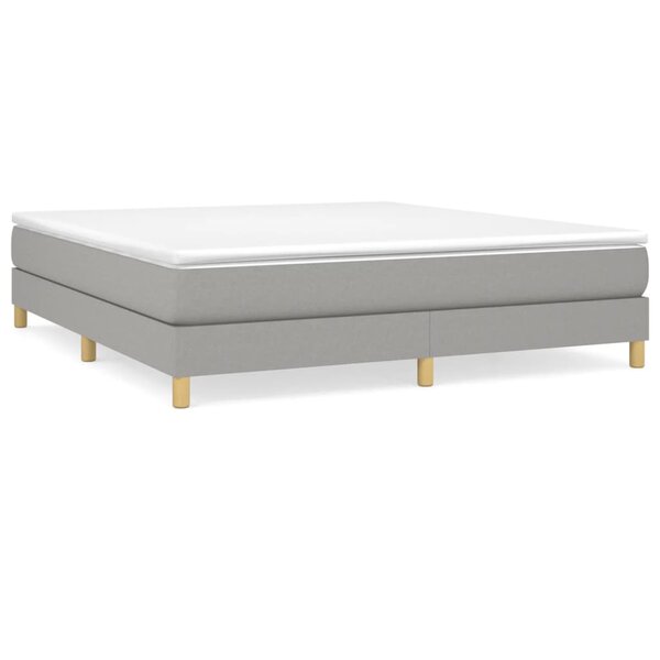 vidaXL Sommier à lattes de lit avec matelas Gris clair 180x200cm Tissu