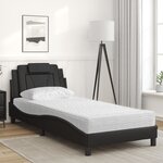 vidaXL Lit Viana avec matelas noir 90x200 cm similicuir