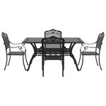 vidaXL Ensemble de salle à manger de jardin 5 pièces en fonte d'aluminium noir