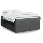 vidaXL Sommier à lattes de lit avec matelas Gris foncé 140x200cm Tissu