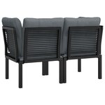 vidaXL Chaises d'angle de jardin avec coussins lot de 2 noir/gris