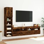 vidaXL Unités murales TV avec LED 4 Pièces chêne fumé bois d'ingénierie