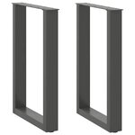 vidaXL Pieds de table à manger en U 2 pièces Anthracite 50 x (72-73) cm Acier
