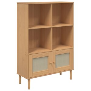 vidaXL Bibliothèque SENJA aspect de rotin marron bois massif de pin