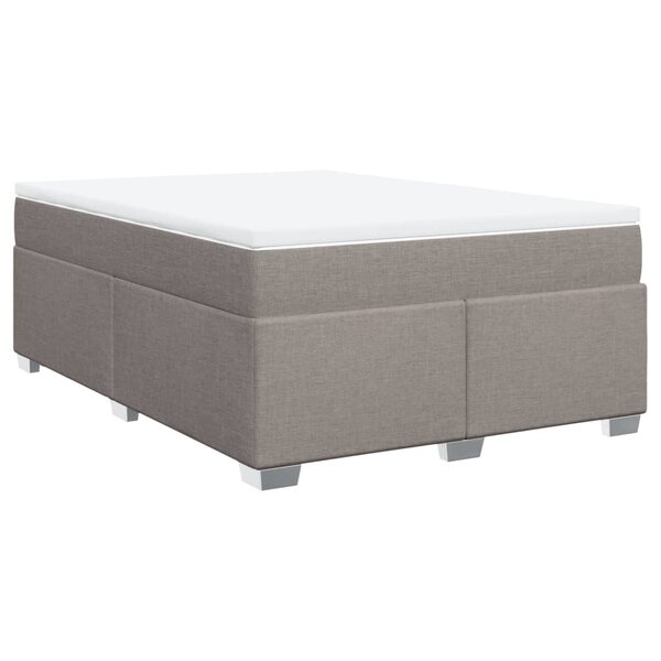 vidaXL Sommier à lattes de lit avec matelas Taupe 140x200 cm Tissu