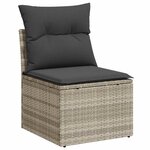 vidaXL Salon de jardin 4 Pièces avec coussins gris clair résine tressée