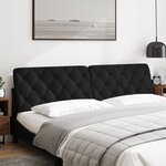 vidaXL Coussin de tête de lit noir 200 cm velours