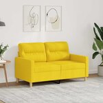 vidaXL Canapé à 2 places Jaune clair 120 cm Tissu