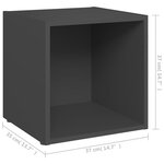 vidaXL Meubles TV 4 Pièces gris 37x35x37 cm bois d’ingénierie