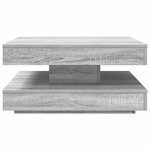 vidaXL Table basse rotative à 360 degrés sonoma gris 70x70x34 5 cm