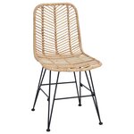 vidaXL Chaise de salle à manger 2 Pièces Naturel 44 x 47 x 85 cm