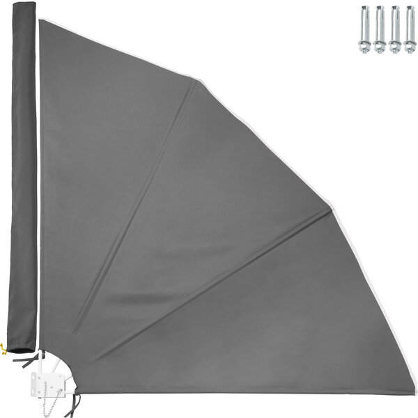 Tectake Brise vue rétractable - gris anthracite