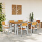 vidaXL Ensemble de salle à manger de jardin 7 pièces en bois massif d'acacia et métal